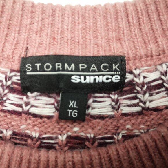 Stormpack Sunice Ladies Size XL Rose White Burgundy Crew Neck Sweater - Picture 3 of 9